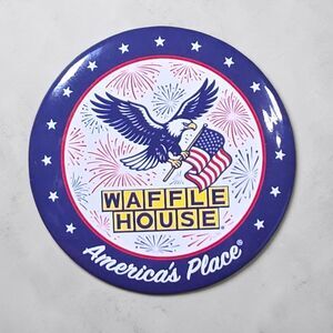 Waffle House America’s Place Patriotic Eagle Pin Button Badge 250th Anniversary